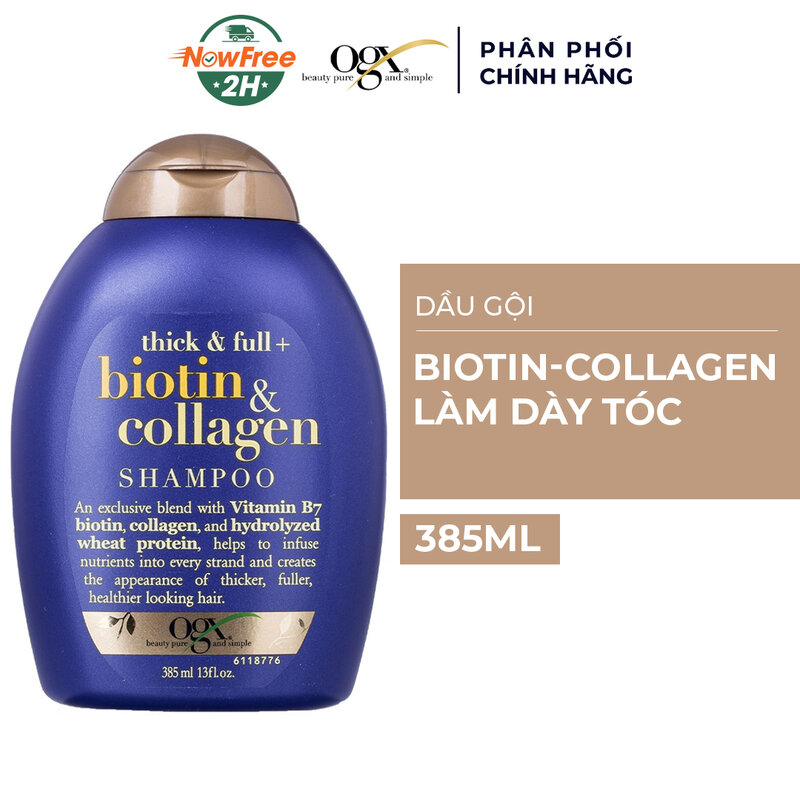 Dầu Gội OGX Biotin & Collagen Làm Dày Tóc 385ml