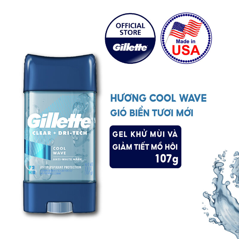 Gel Khử Mùi Gillette Giảm Tiết Mồ Hôi Hương Cool Wave 107g