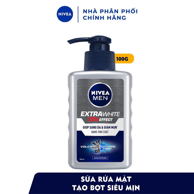 Sữa Rửa Mặt Nivea Men Tạo Bọt Giúp Sáng Da & Giảm Mụn 100ml