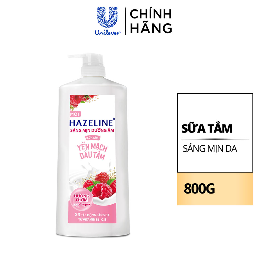 Sữa Tắm Hazeline Sáng Mịn Dưỡng Ẩm Yến Mạch & Dâu Tằm 800g (Mới 2022 ...