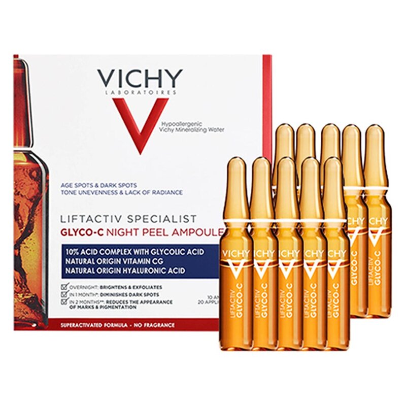 Ampoule Vichy Glyco-C Giảm Thâm Nám, Sáng Da Ban Đêm 20ml