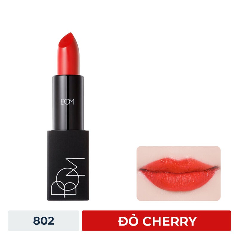 Son Lì B.O.M #802 My Cherry Red - Đỏ Cherry 3.5g
