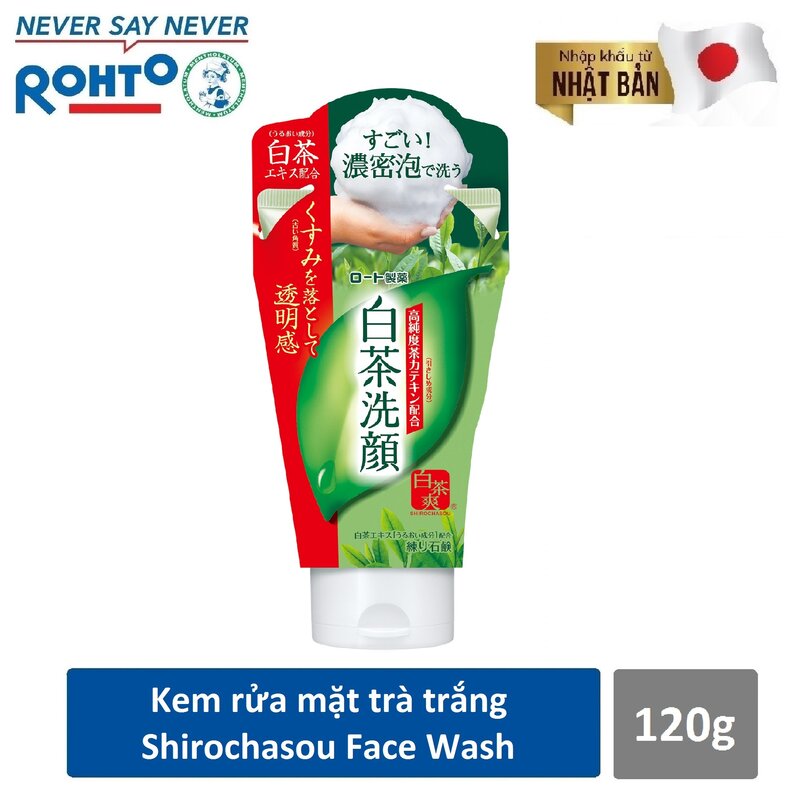 Kem Rửa Mặt Shirochasou Rohto Chiết Xuất Trà Trắng 120g