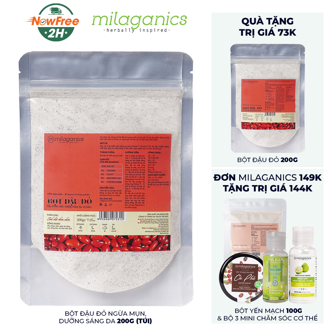 Quà tặng: Milaganics bột đậu đỏ 200g Trị Giá 73K (SL có hạn)