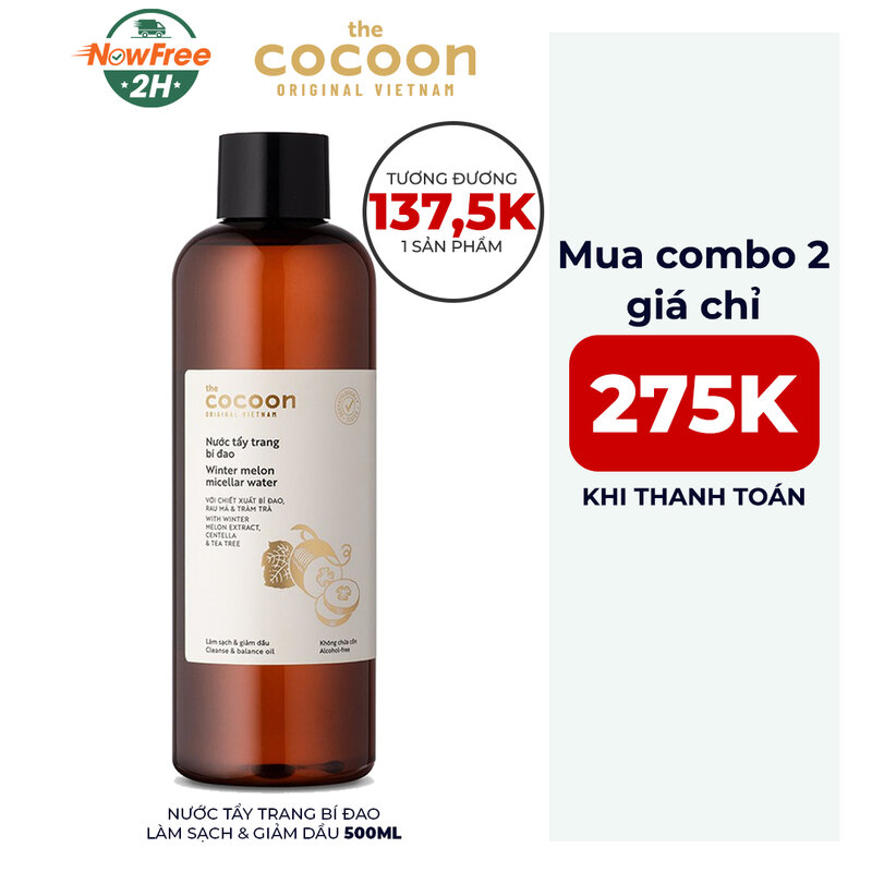 Nước Tẩy Trang Bí Đao Cocoon Làm Sạch & Giảm Dầu 500ml