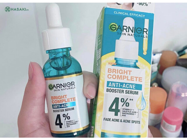 Review Garnier Bright Complete Anti-Acnes Booster Serum  - Giải Pháp Cho Da Dầu Mụn