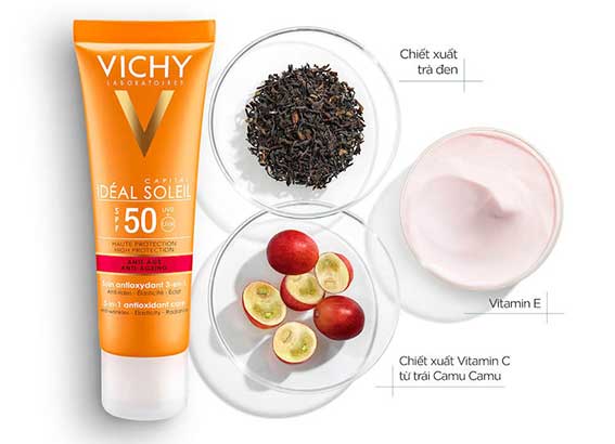 Kem chống nắng Vichy cho da khô: Kem chống nắng Vichy Ideal Soleil SPF 50+