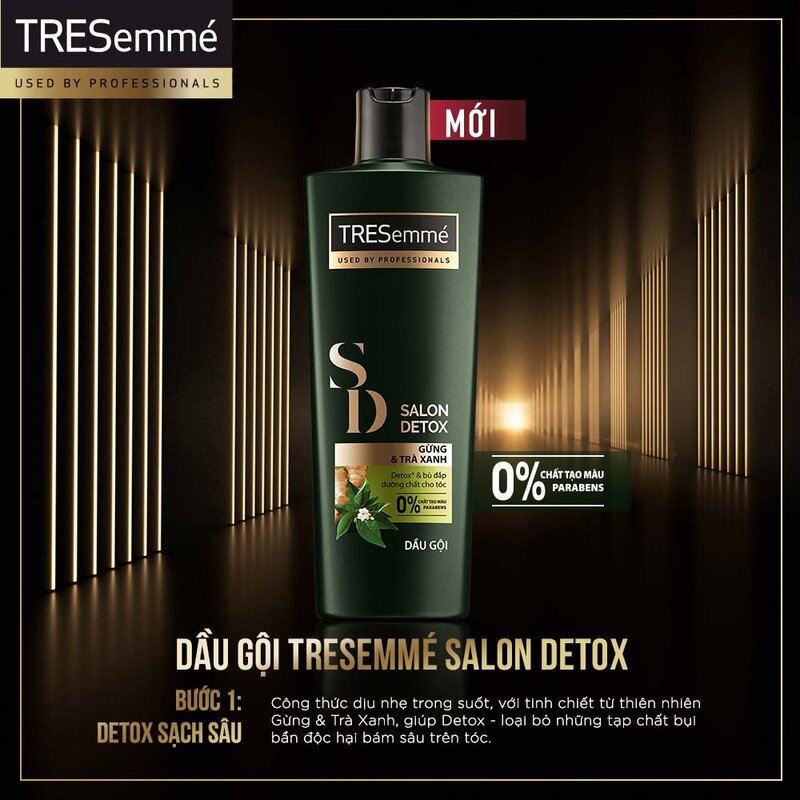 Dầu Gội TRESemmé Salon Detox Tóc Chắc Khỏe & Sạch Sâu 