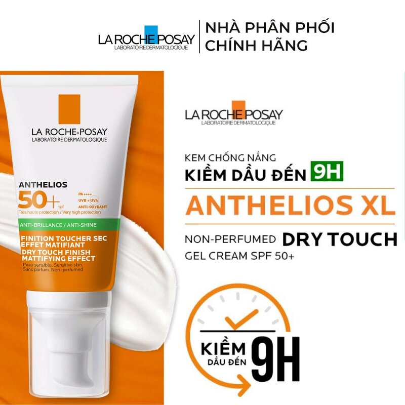 Kem Chống Nắng Kiểm Soát Dầu Anthelios Anti-Shine Gel-Cream Dry Touch Finish Mattifying Effect SPF50+