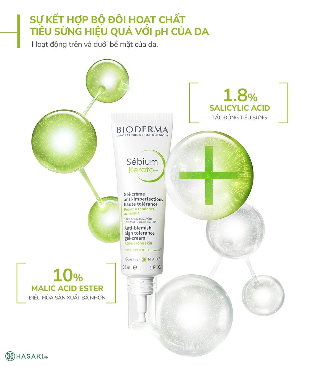 kem dưỡng Bioderma giảm mụn 