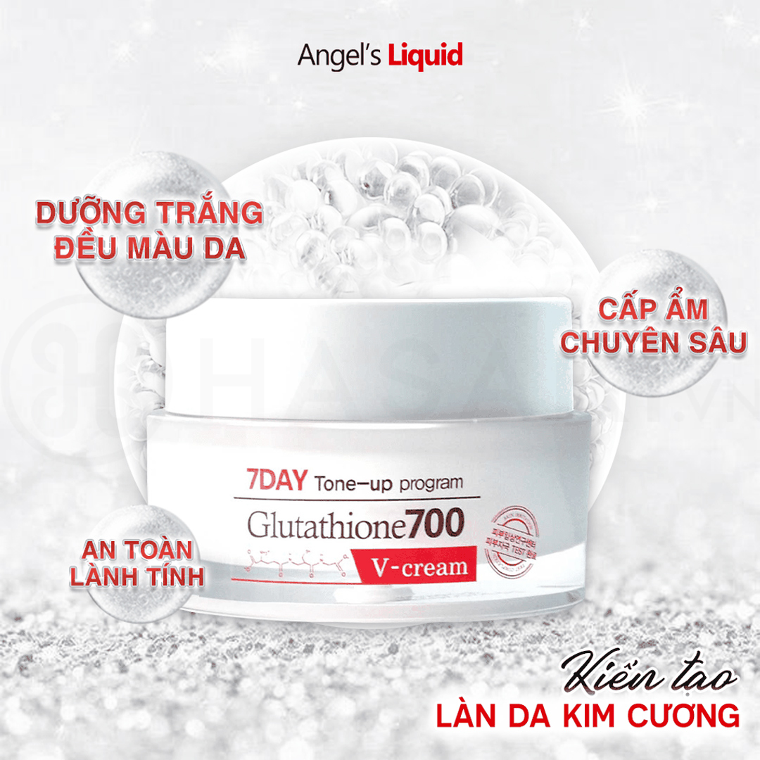 Kem Dưỡng Angel's Liquid 7 Day Whitening Program Glutathione 700 V-Cream 50ml