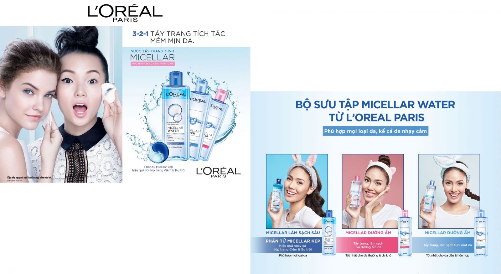 Nước Tẩy Trang L'Oréal Paris phù hợp cho nhiều loại da