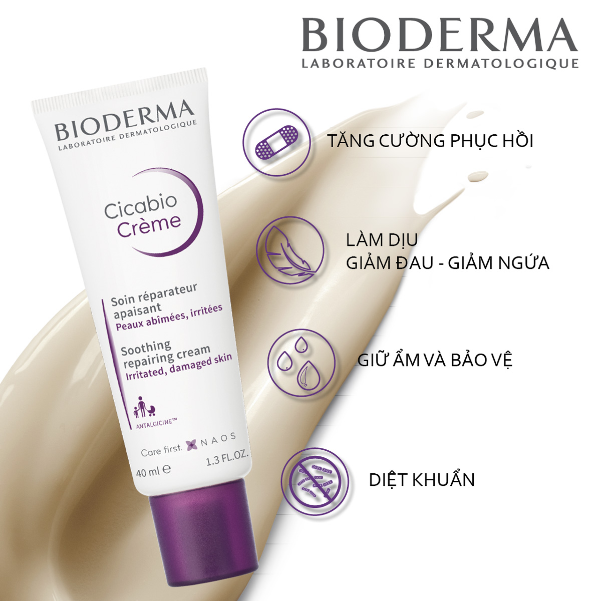 Bioderma Cica Bio Revitalizing Moisturizer for Sensitive Skin.