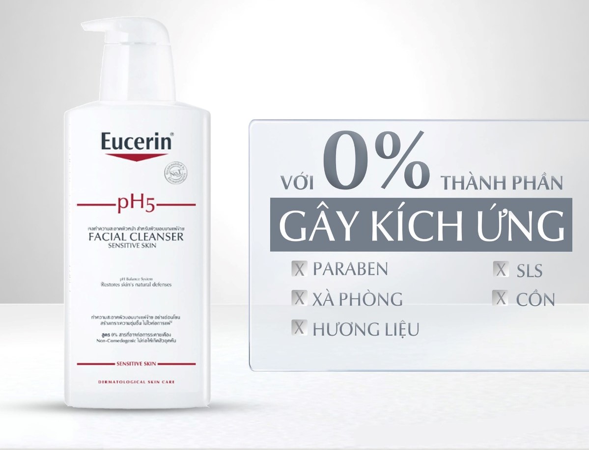 Sữa Rửa Mặt Eucerin PH5 Facial Cleanser Sensitive Skin