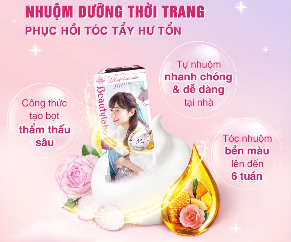 Thuốc Nhuộm Tóc Beautylabo Dạng Bọt Nâu Kem Cappuccino 125ml