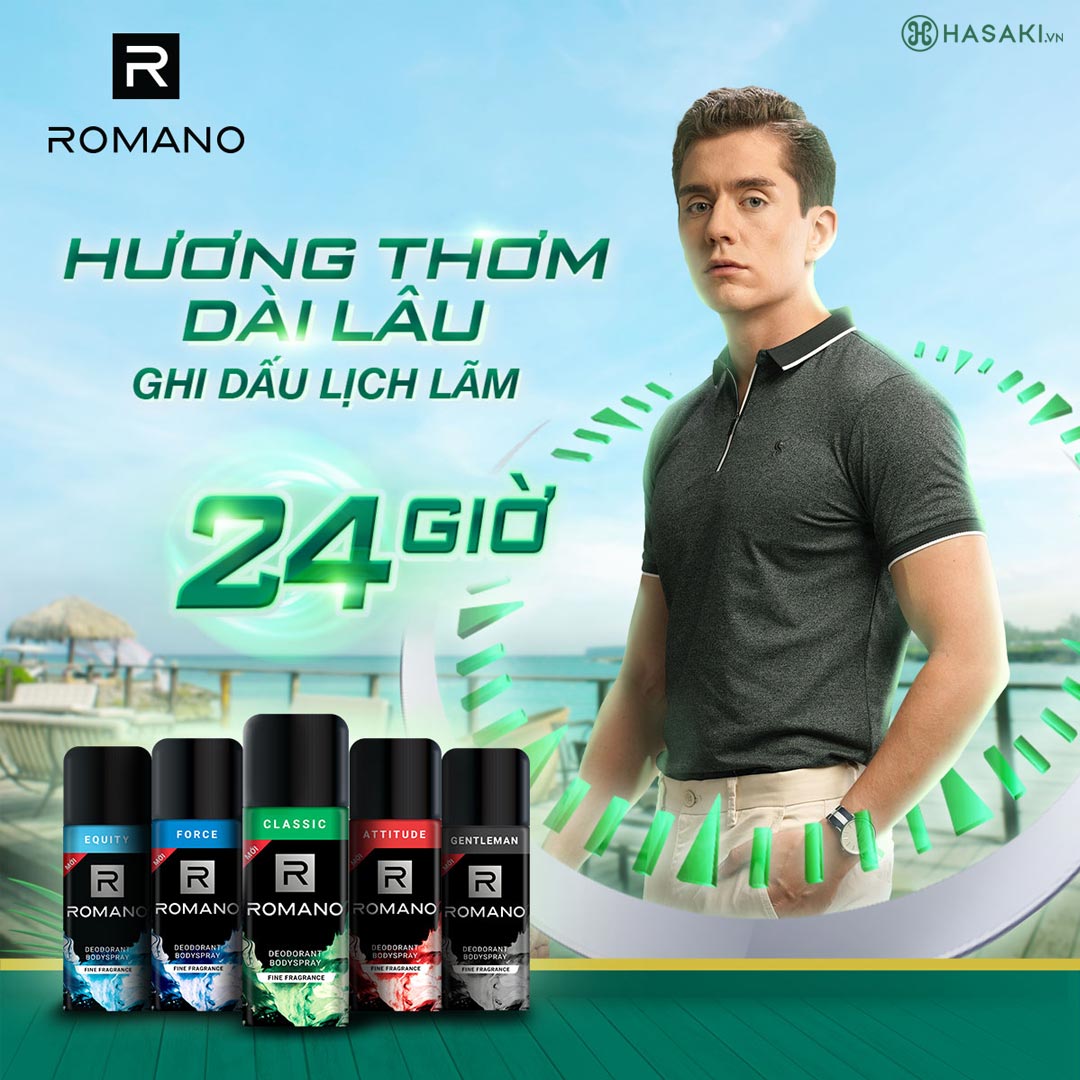 xịt khử mùi Romano hương nước hoa