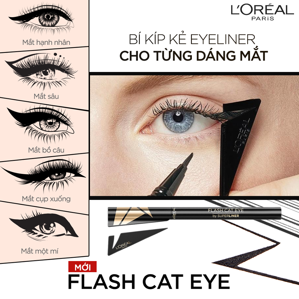 Kẻ mắt nước mèo L\'Oreal: Sử dụng sản phẩm kẻ mắt nước mèo L\'Oreal để tạo ra nét eyeliner đẹp đến hoàn hảo. Hãy xem hình ảnh để thấy tác dụng của sản phẩm này lên mắt như thế nào.