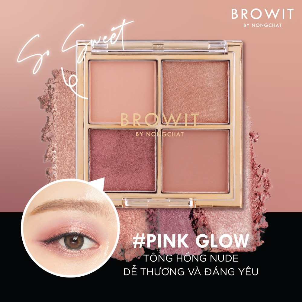 Bảng Phấn Mắt Browit Eyeshadow Palette #Pink Glow 4 Ô