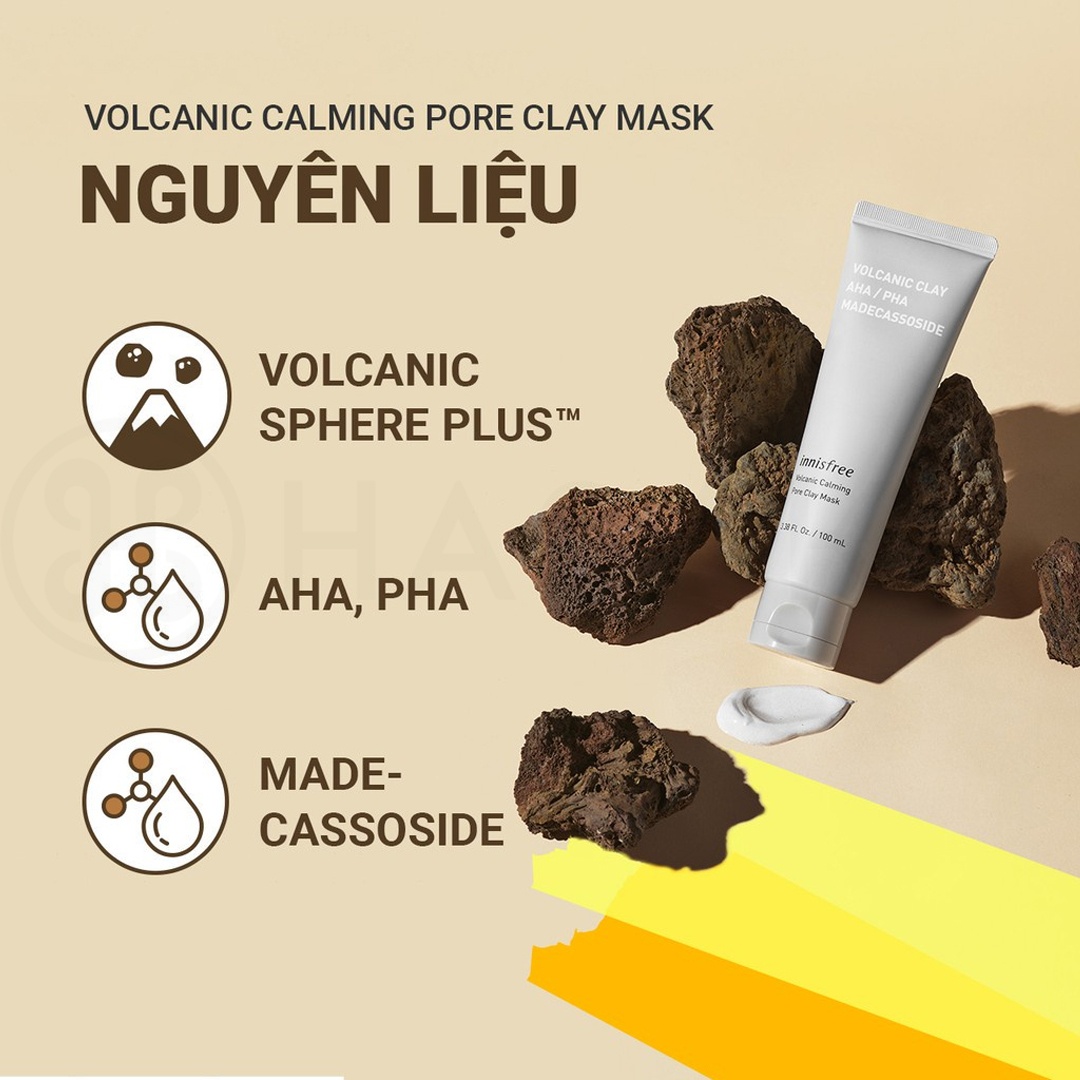 Mặt Nạ Đất Sét Làm Dịu Lỗ Chân Lông Innisfree Volcanic Calming Pore Clay Mask 
