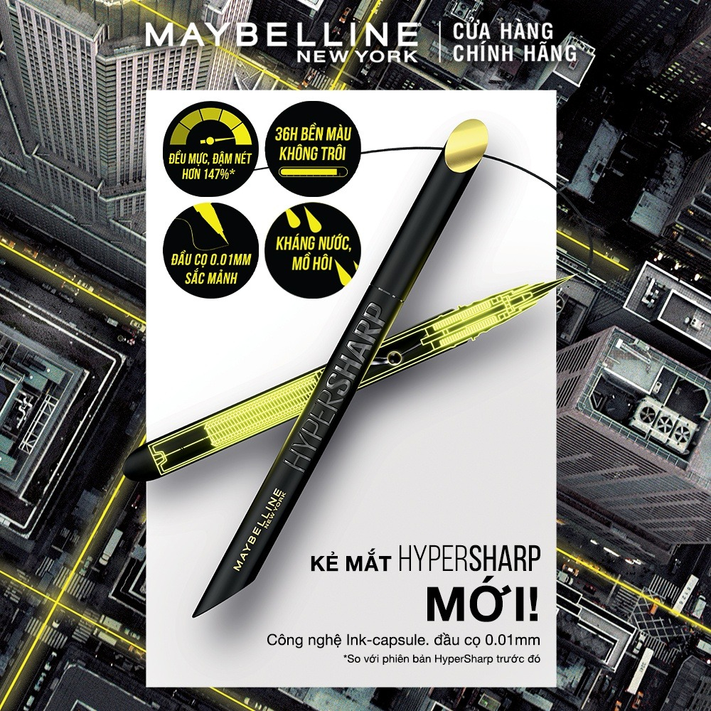 Bút Kẻ Mắt Nước Maybelline Hyper Sharp Liner Extreme lâu trôi lên đến 36 giờ