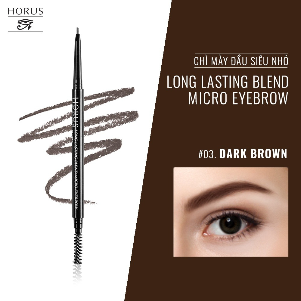 Chì Kẻ Mày Horus Expert Long Lasting Blend Micro Eyebrow 03 Dark Brown 0.1g