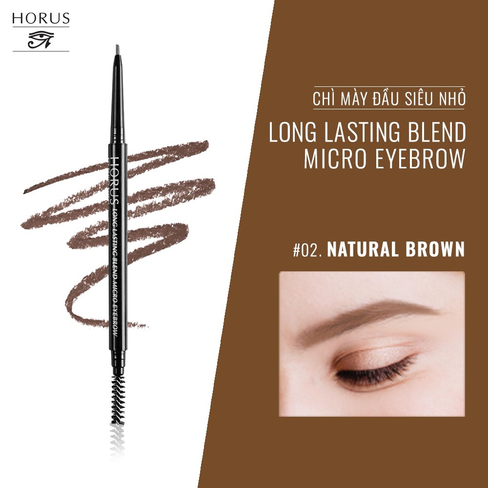 Chì Kẻ Mày Horus Expert Long Lasting Blend Micro Eyebrow 02 Natural Brown 0.1g