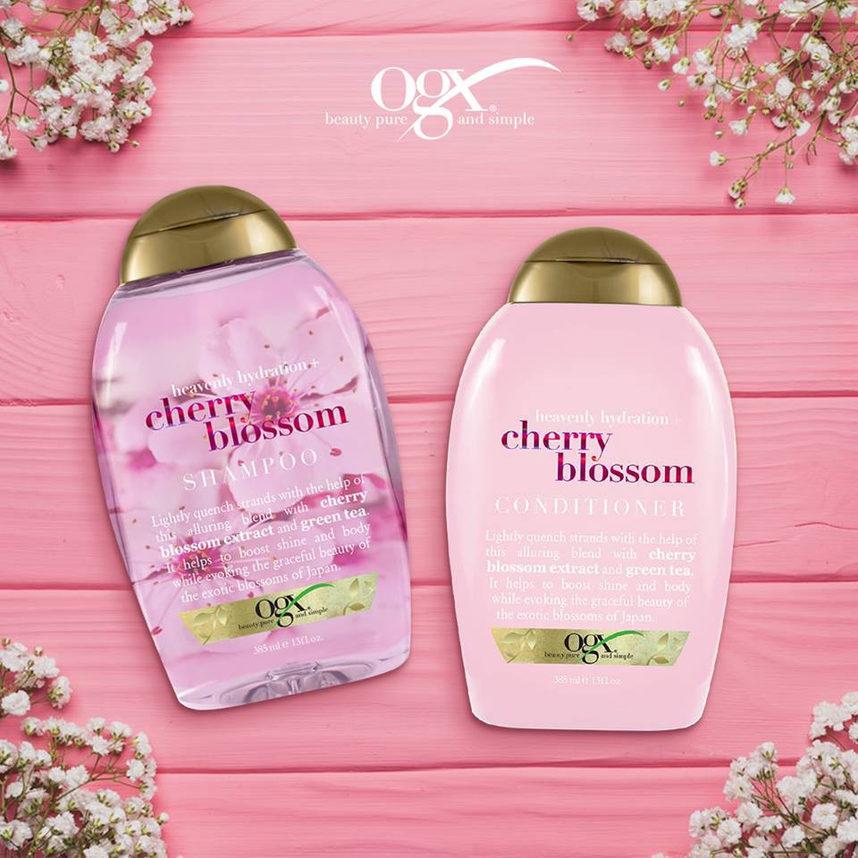 Dầu Xả OGX Heavenly Hydration + Cherry Blossom Conditioner Cấp Ẩm Cho Tóc 85ml