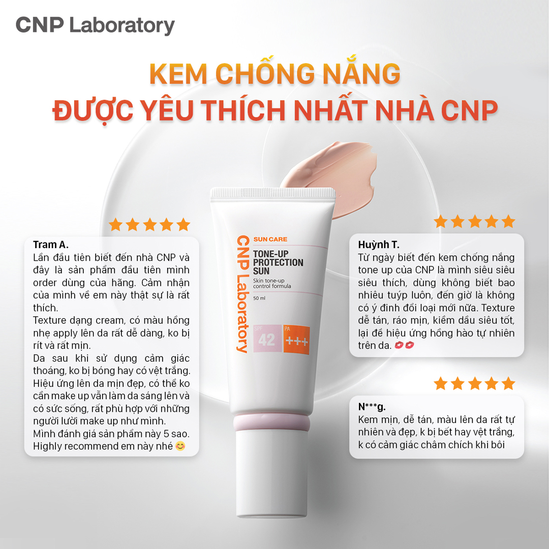 Review Kem Chống Nắng CNP Laboratory Tone-Up Protection Sun SPF42 PA+++ 50ml