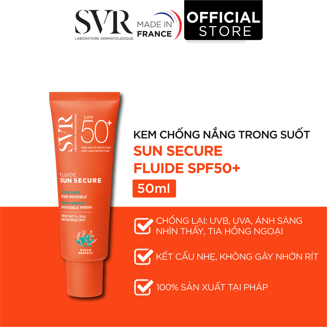 Kem Chống Nắng Trong Suốt Không Gây Nhờn Rít SVR Sun Secure Fluide SPF50+ 50ml