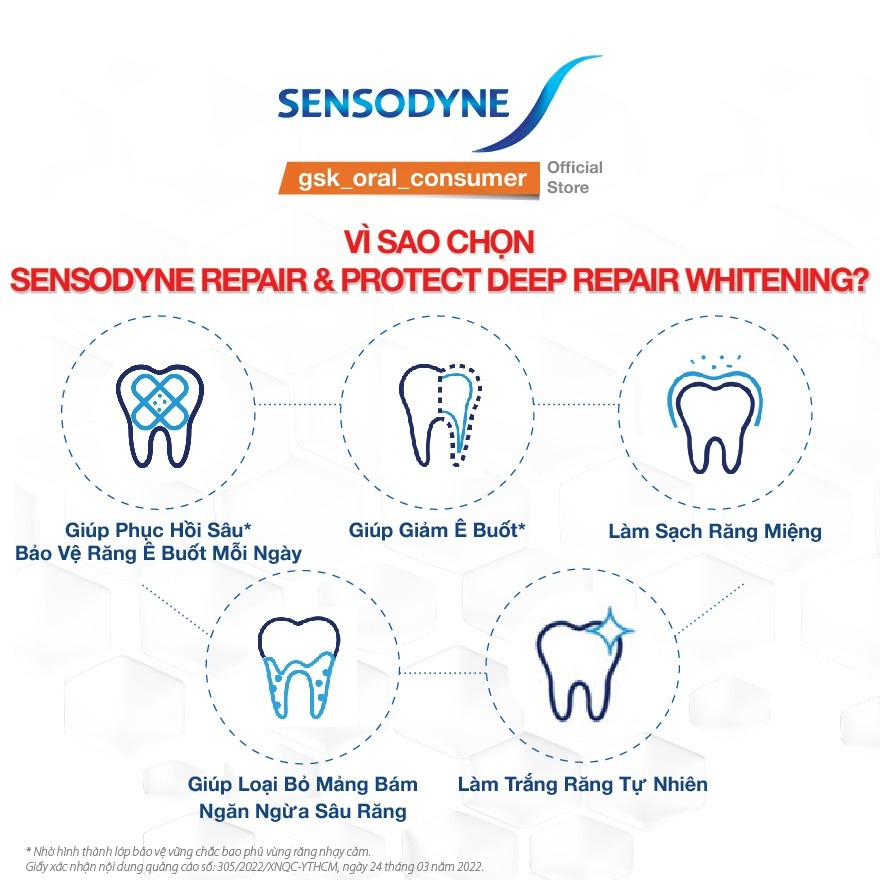 Mua Kem Đánh Răng Sensodyne Repair & Protect Deep Repair Whitening 100g tại Hasaki 