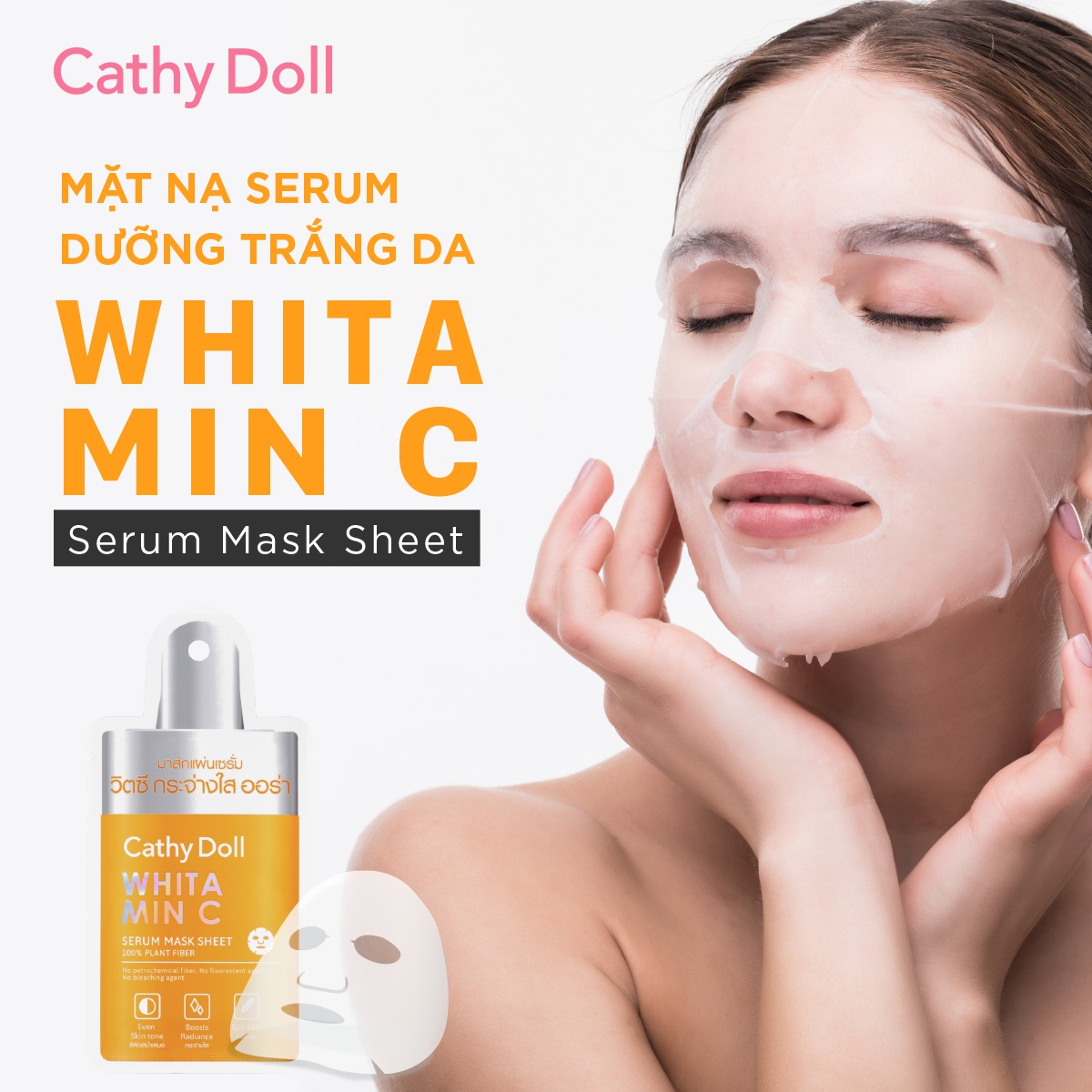 Mặt Nạ Cathy Doll Whitamin C Serum Mask Sheet 20g 