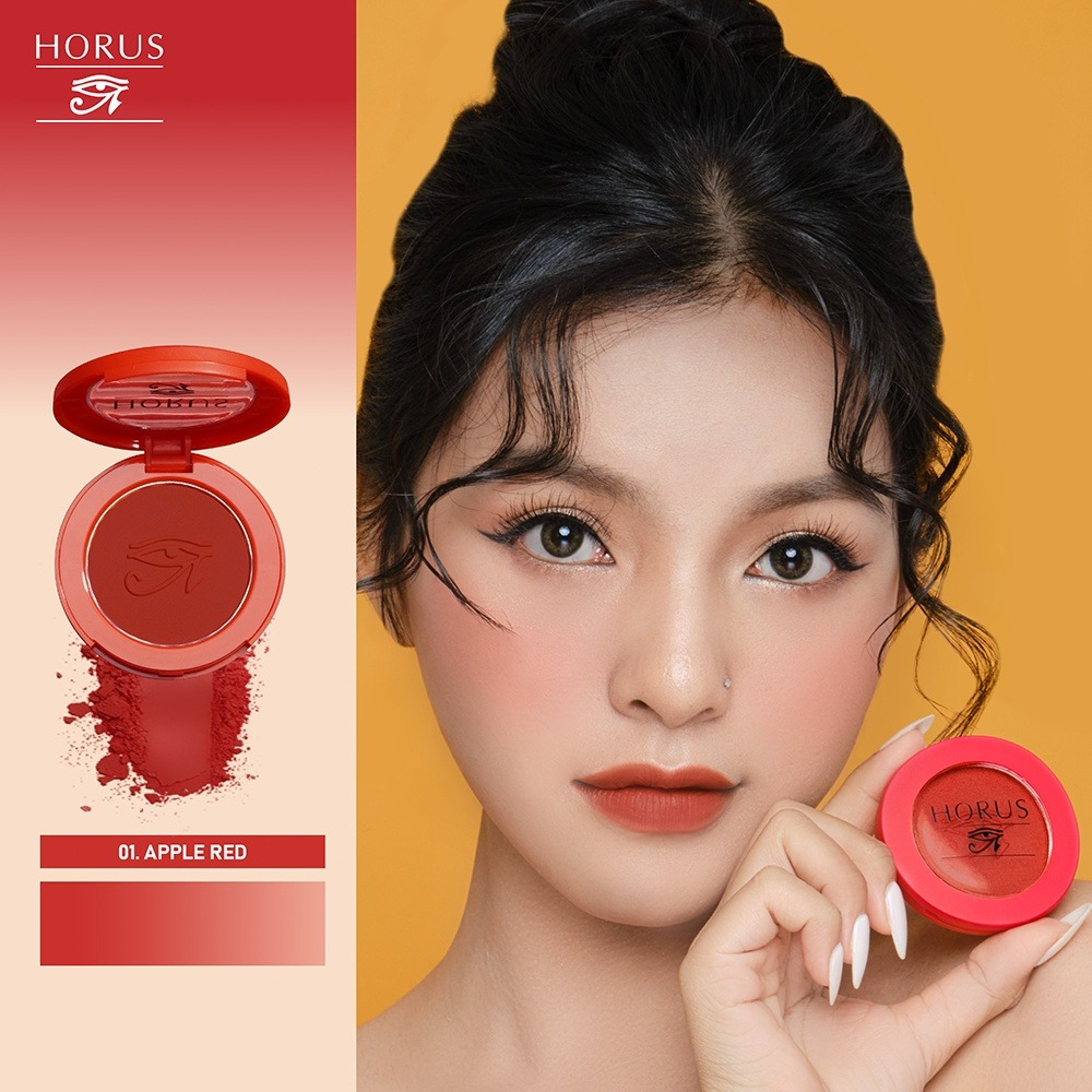 Phấn Má Hồng Horus Long - Lasting Blusher 01 Apple Red 4g