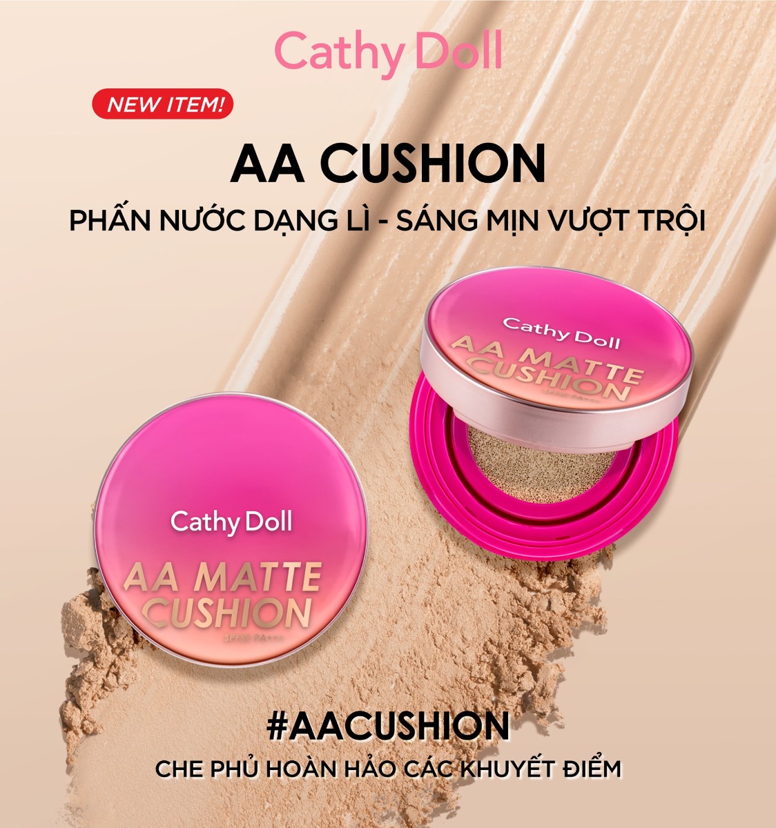Phấn Nước Cathy Doll AA Matte Cushion SPF50 PA+++ Acne And Sebum Control