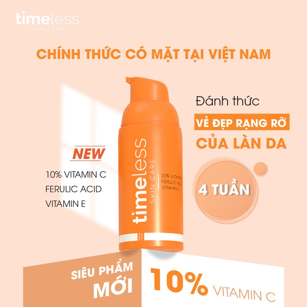 Serum Timeless 10% Vitamin C Sáng Da, Mờ Vết Thâm 30ml