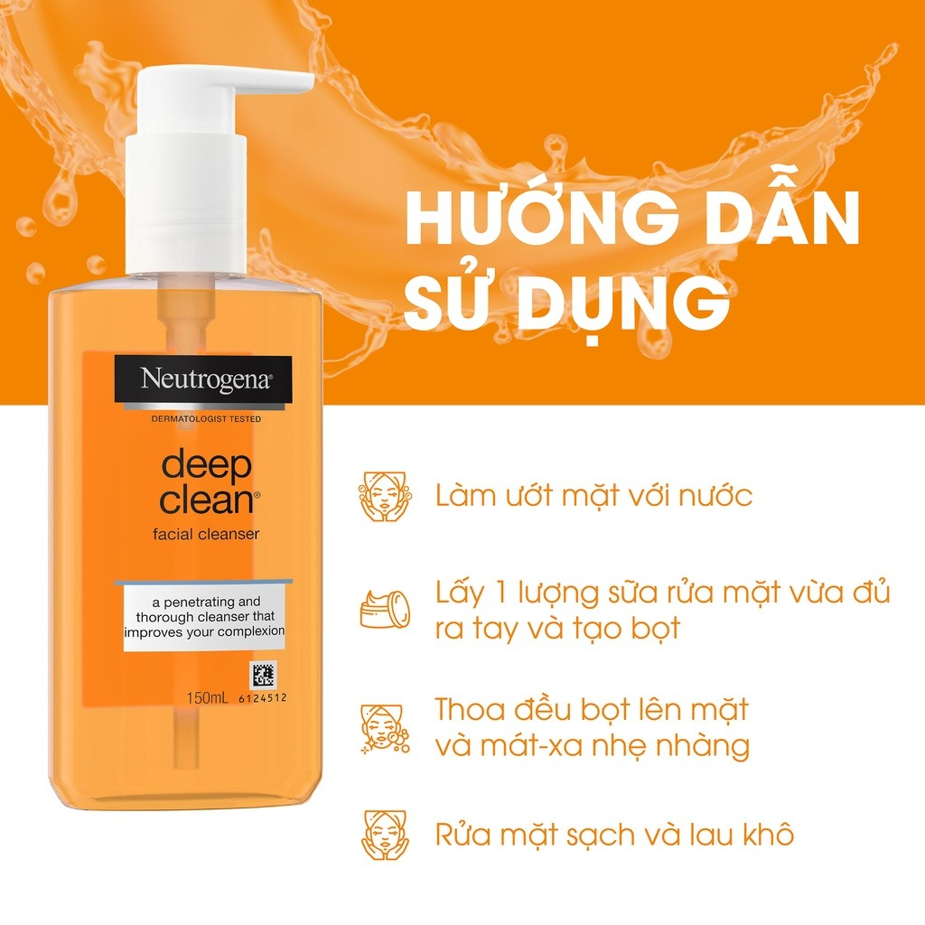 Sữa Rửa Mặt Neutrogena Gel Facial Cleanser Deep Clean 150ml