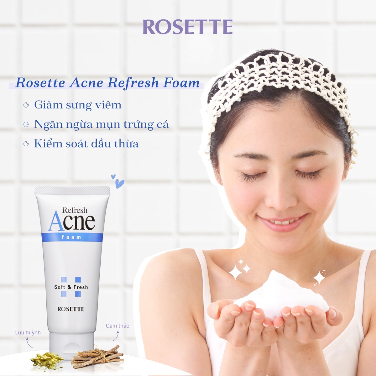 Sữa Rửa Mặt Rosette Acne Refresh Foam 120g