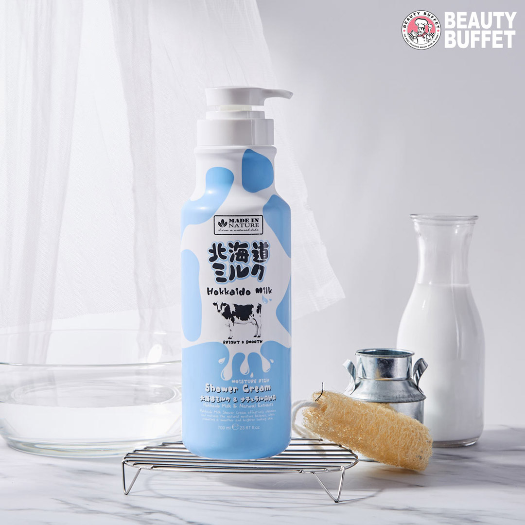 Sữa Tắm Beauty Buffet Made In Nature Hokkaido Milk Moisture Rich Shower Cream 