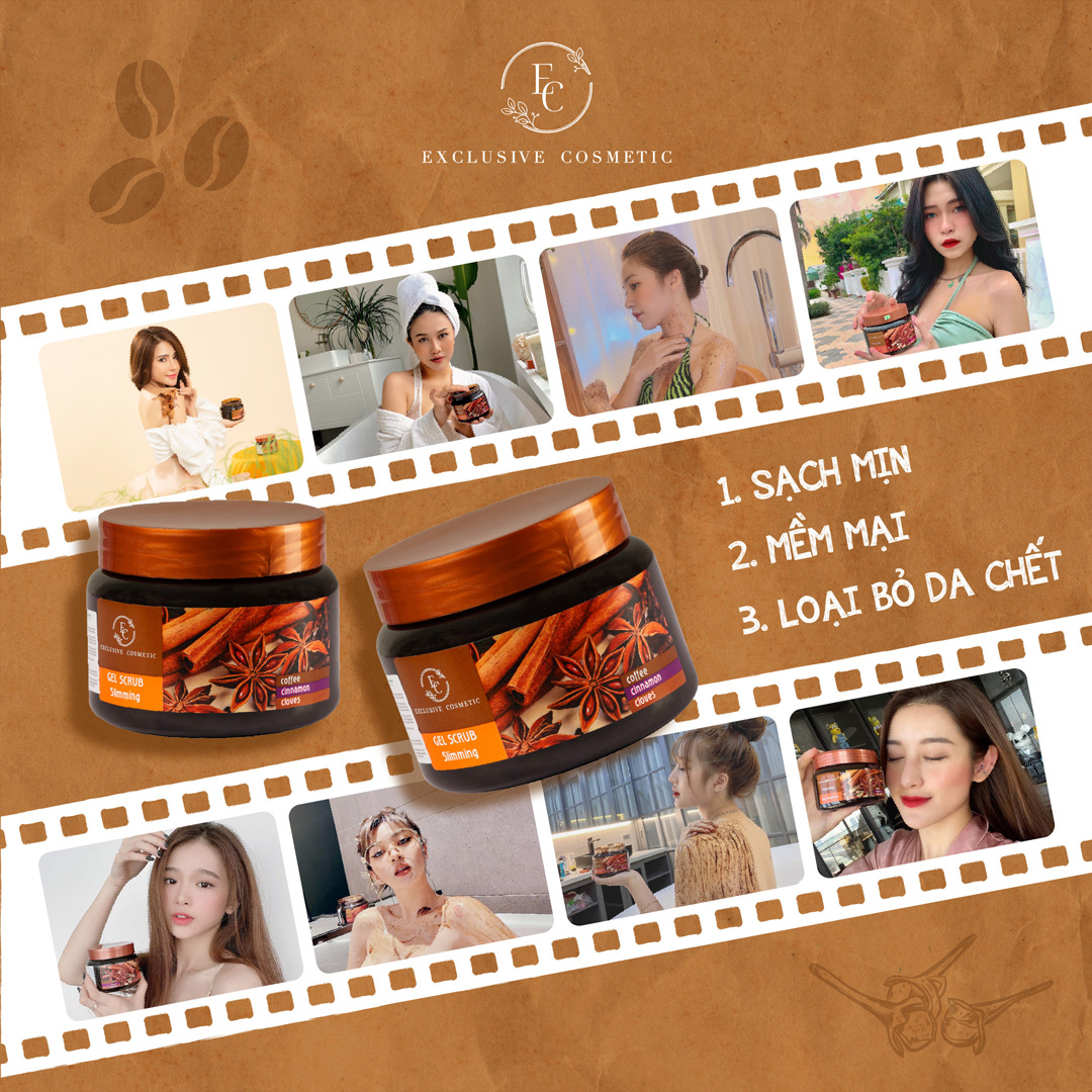 Tẩy Da Chết Toàn Thân Exclusive Cosmetic Gel Scrub Coffee Cinanmon Cloves 380g