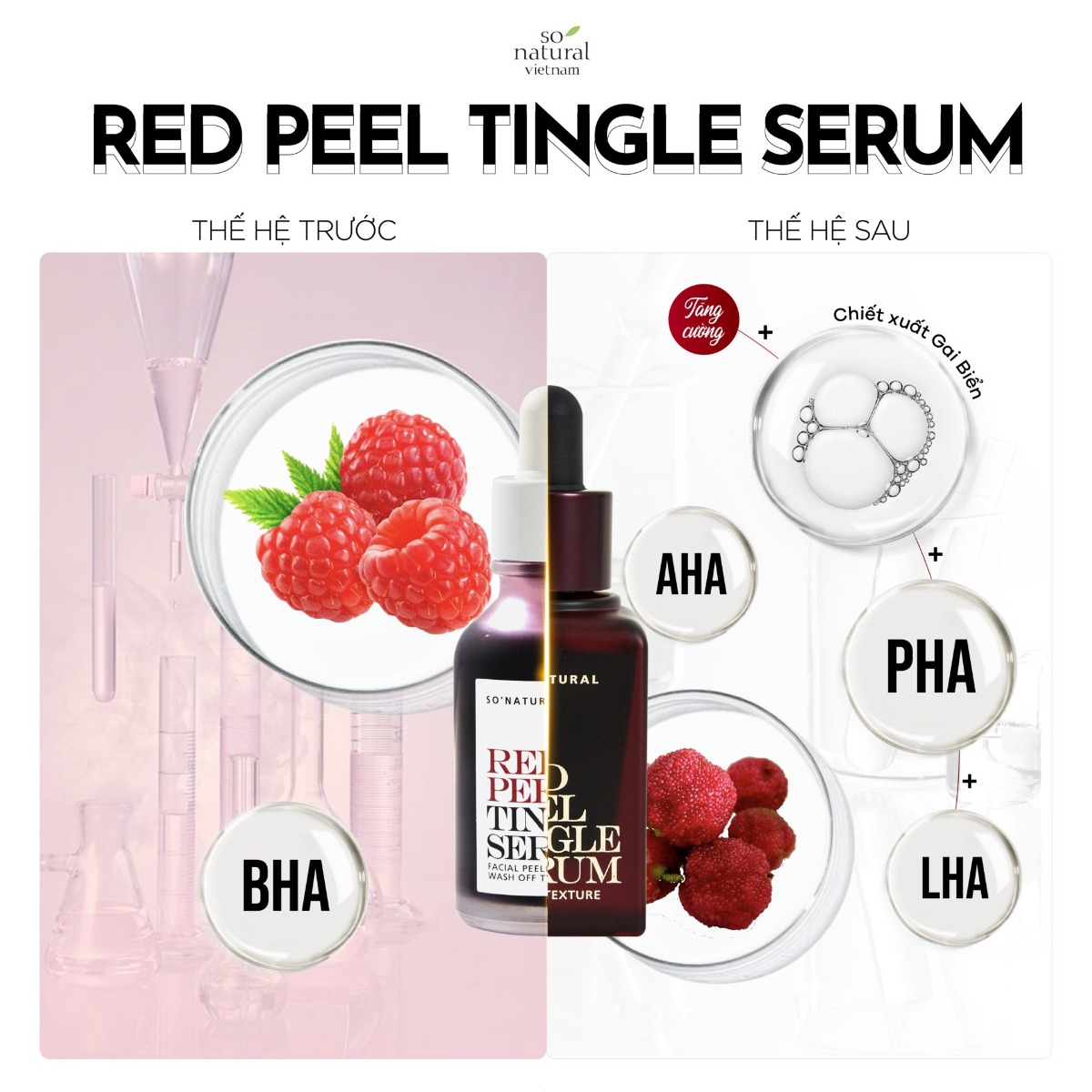 Tinh Chất So'Natural Red Peel Tingle Serum Premium Texture 20ml