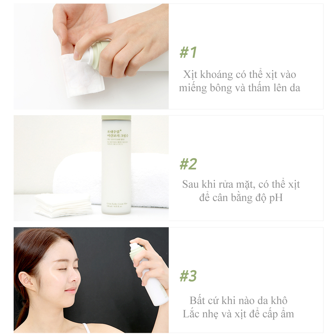 Xịt Khoáng So'Natural Green Barley Cream Mist 120ml