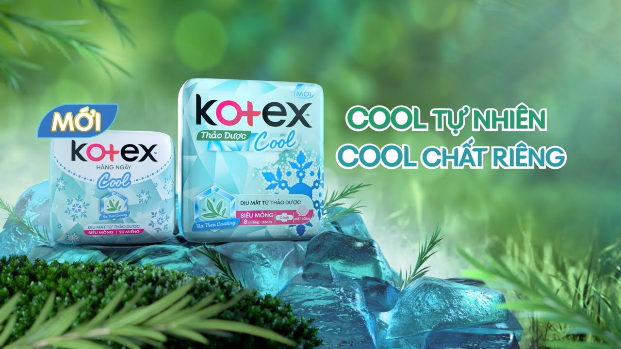 Băng vệ sinh Kotex® Hàng Ngày Cool Siêu Mỏng - Dịu Mát Từ Thảo Dược