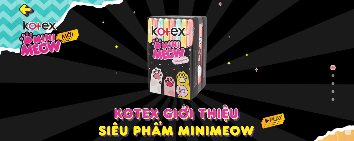 Băng Vệ Sinh KOTEX® MiniMeow – Siêu Mỏng Cánh