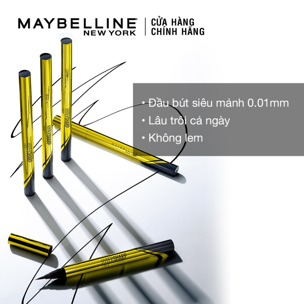 Bút Kẻ Mắt Nước Sắc Mảnh Maybelline Màu Đen 0.5g | Hasaki.vn
