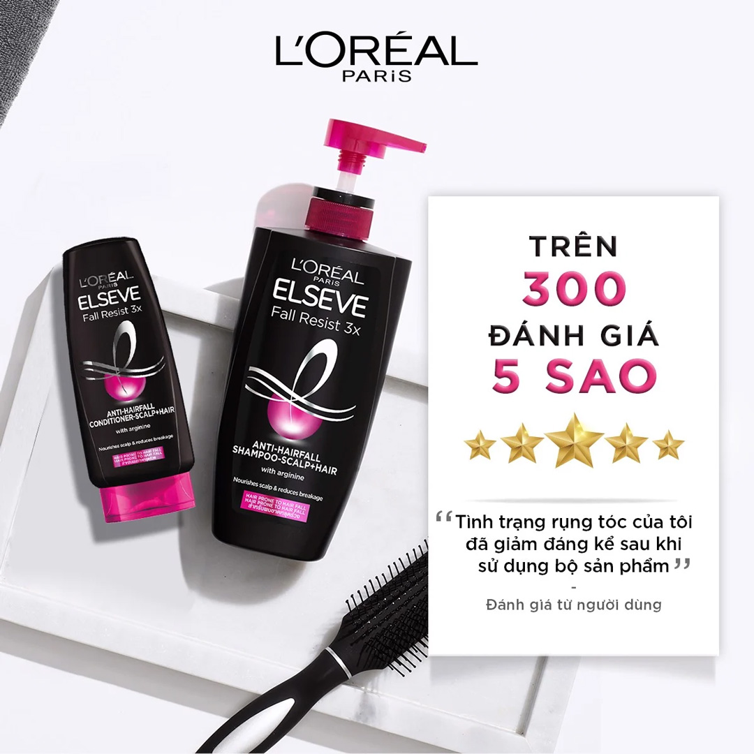Dầu Gội L'Oreal Paris Elseve Fall Resist 3X Shampoo được đánh giá giúp giảm đáng kể tình trạng rụng tóc