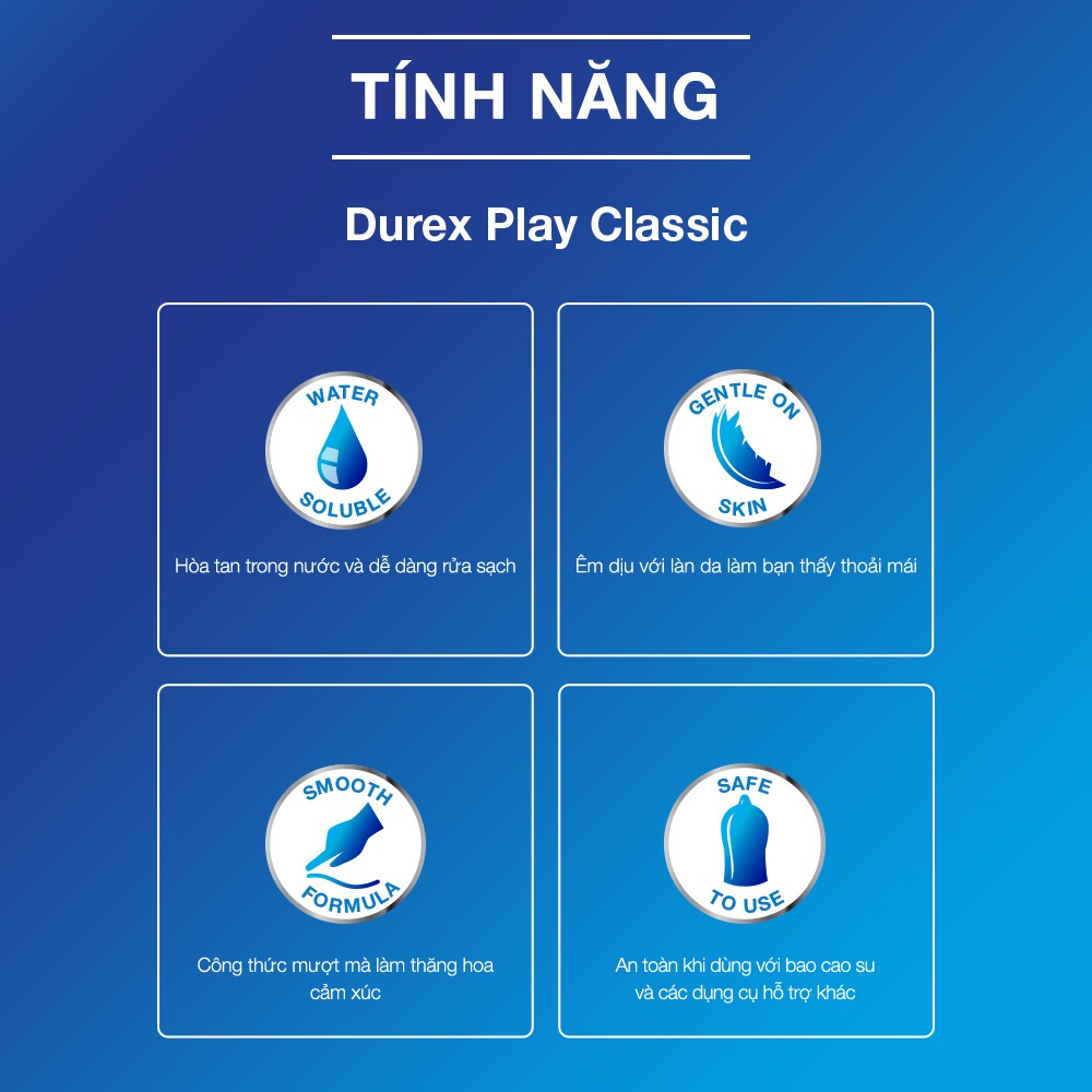 Gel Bôi Trơn Durex Play Classic mang lại cảm giác thật mượt mà và êm ái cho "cô bé"