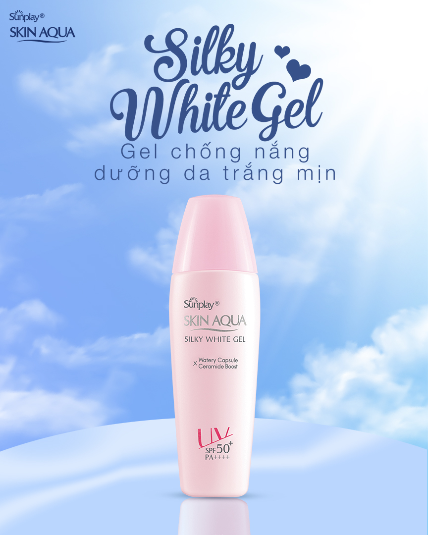 Gel Chống Nắng Sunplay Skin Aqua Silky White Gel SPF50+ PA++++ Dưỡng Da Sáng Mịn