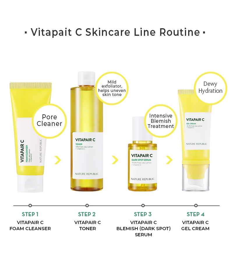 Nên kết hợp kem dưỡng Nature Republic Vitapair C Gel Cream và các sản phẩm cùng dòng Vitapair để đạt hiệu quả dưỡng sáng da tối ưu.