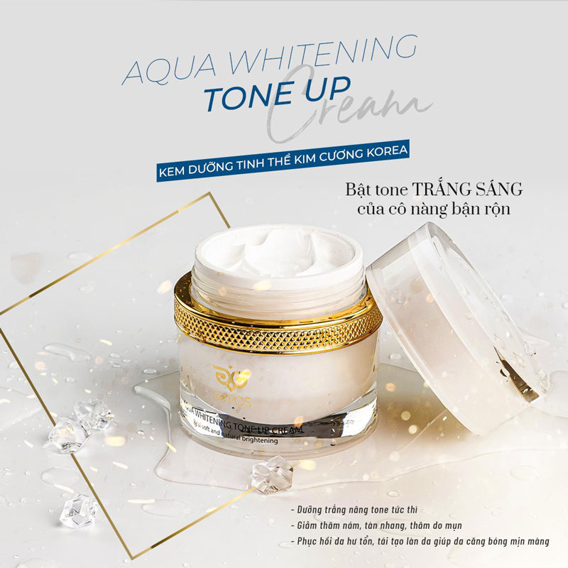 Kem Dưỡng Sáng Da Be'POS Aqua Whitening Tone Up Cream