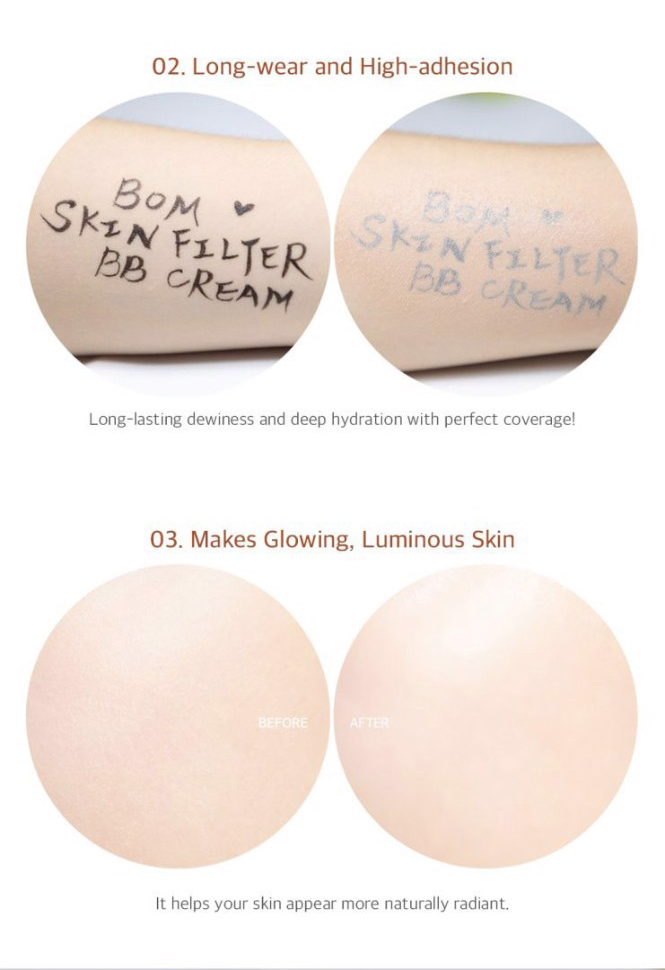 Kem Nền B.O.M Skin Filter BB Cream SPF50 PA+++ cấp ẩm cho da mịn mượt