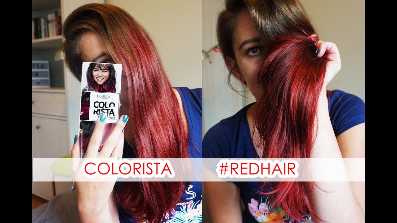 Окрашенных волос отзывы. Loreal Colorista красный. Colorista Washout Red. Colorista краска для волос красная. Колориста красные волосы.